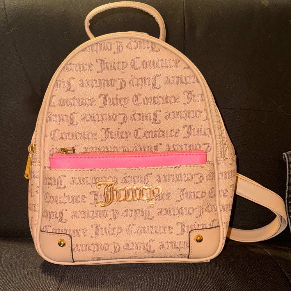 NWOT Juicy Couture Beige and Pink Backpack